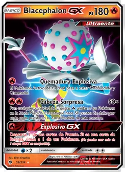 Carta Blacephalon GX de la expansión Truenos Perdidos, número 52/214
