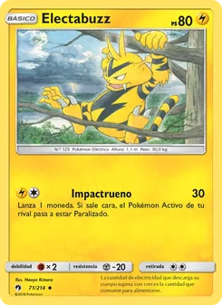 Carta Electabuzz de la expansión Truenos Perdidos, número 71/214