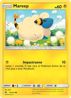 Carta Mareep de la expansión Truenos Perdidos, número 76/214