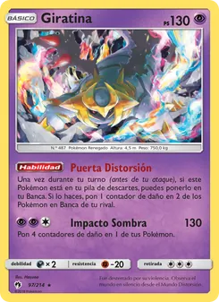 Carta Giratina de la expansión Truenos Perdidos, número 97/214