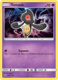 Carta Yamask de la expansión Truenos Perdidos, número 99/214