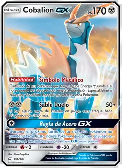 Carta Cobalion GX de la expansión Union de Aliados, número 106/181