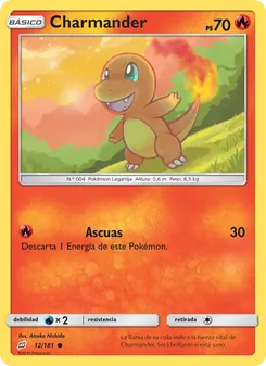 Carta Charmander de la expansión Union de Aliados, número 12/181