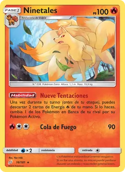 Carta Ninetales de la expansión Union de Aliados, número 16/181