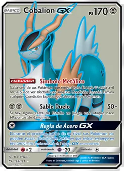 Carta Cobalion GX de la expansión Union de Aliados, número 168/181