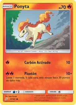 Carta Ponyta de la expansión Union de Aliados, número 17/181