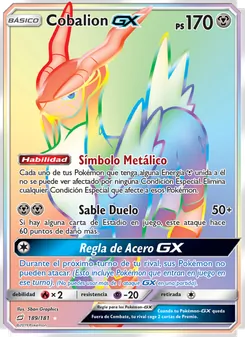 Carta Cobalion GX de la expansión Union de Aliados, número 189/181