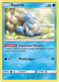 Carta Squirtle de la expansión Union de Aliados, número 22/181