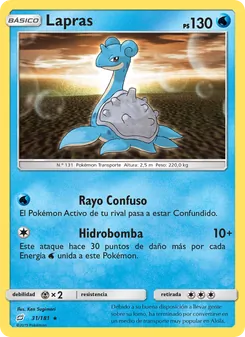 Carta Lapras de la expansión Union de Aliados, número 31/181