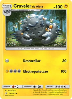 Carta Graveler de Alola de la expansión Union de Aliados, número 36/181