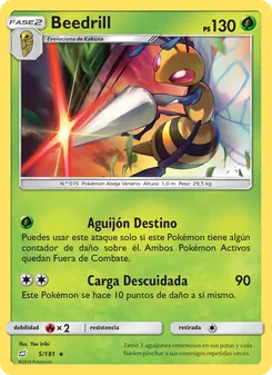 Carta Beedrill de la expansión Union de Aliados, número 5/181