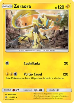 Carta Zeraora de la expansión Union de Aliados, número 52/181