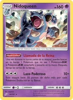 Carta Nidoqueen de la expansión Union de Aliados, número 56/181