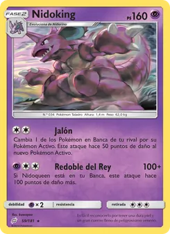 Carta Nidoking de la expansión Union de Aliados, número 59/181