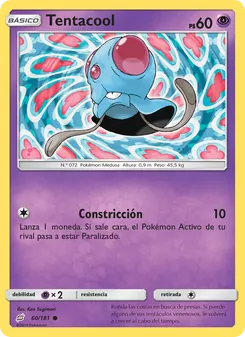 Carta Tentacool de la expansión Union de Aliados, número 60/181