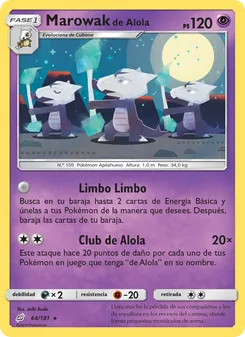 Carta Marowak de Alola de la expansión Union de Aliados, número 64/181