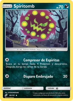 Carta Spiritomb de la expansión Union de Aliados, número 89/181