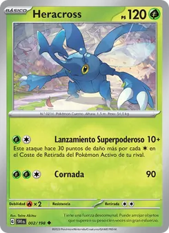 Carta Heracross de la expansión Escarlata y Púrpura, número 002/198