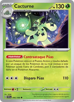 Carta Cacturne de la expansión Escarlata y Púrpura, número 006/198
