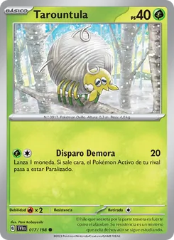 Carta Tarountula de la expansión Escarlata y Púrpura, número 017/198