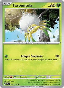 Carta Tarountula de la expansión Escarlata y Púrpura, número 018/198