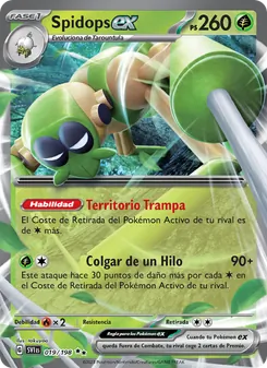 Carta Spidops ex de la expansión Escarlata y Púrpura, número 019/198