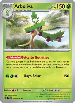 Carta Arboliva de la expansión Escarlata y Púrpura, número 023/198