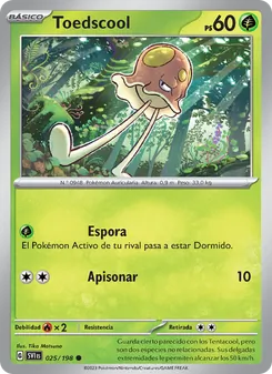 Carta Toedscool de la expansión Escarlata y Púrpura, número 025/198