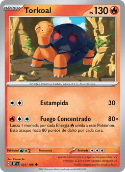 Carta Torkoal de la expansión Escarlata y Púrpura, número 035/198