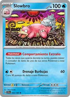 Carta Slowbro de la expansión Escarlata y Púrpura, número 043/198