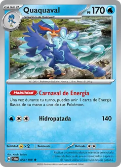 Carta Quaquaval de la expansión Escarlata y Púrpura, número 054/198
