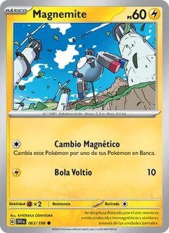 Carta Magnemite de la expansión Escarlata y Púrpura, número 063/198