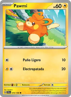 Carta Pawmi de la expansión Escarlata y Púrpura, número 074/198