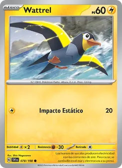 Carta Wattrel de la expansión Escarlata y Púrpura, número 078/198