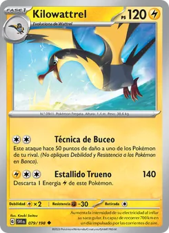 Carta Kilowattrel de la expansión Escarlata y Púrpura, número 079/198