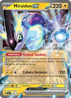 Carta Miraidon ex de la expansión Escarlata y Púrpura, número 081/198