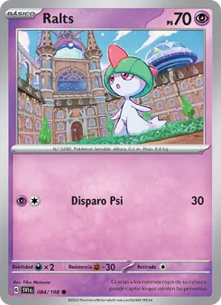 Carta Ralts de la expansión Escarlata y Púrpura, número 084/198