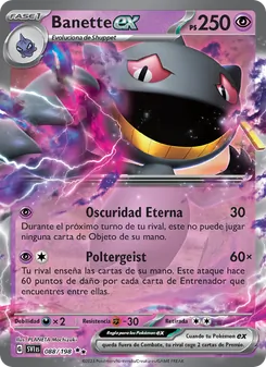 Carta Banette ex de la expansión Escarlata y Púrpura, número 088/198