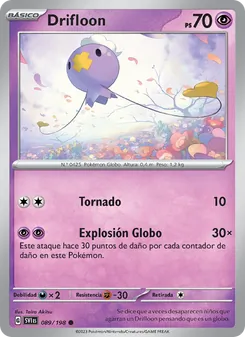 Carta Drifloon de la expansión Escarlata y Púrpura, número 089/198