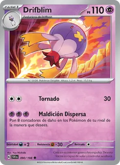 Carta Drifblim de la expansión Escarlata y Púrpura, número 090/198