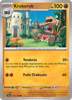 Carta Krokorok de la expansión Escarlata y Púrpura, número 116/198