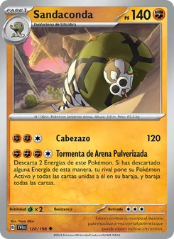 Carta Sandaconda de la expansión Escarlata y Púrpura, número 120/198