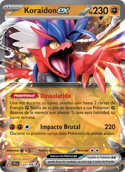 Carta Koraidon ex de la expansión Escarlata y Púrpura, número 125/198