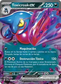 Carta Toxicroak ex de la expansión Escarlata y Púrpura, número 131/198