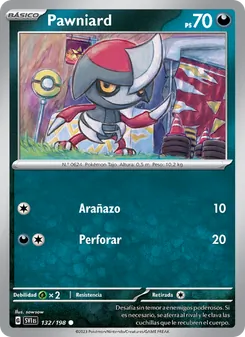 Carta Pawniard de la expansión Escarlata y Púrpura, número 132/198