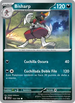 Carta Bisharp de la expansión Escarlata y Púrpura, número 133/198