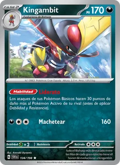 Carta Kingambit de la expansión Escarlata y Púrpura, número 134/198