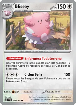 Carta Blissey de la expansión Escarlata y Púrpura, número 145/198