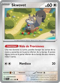 Carta Skwovet de la expansión Escarlata y Púrpura, número 151/198