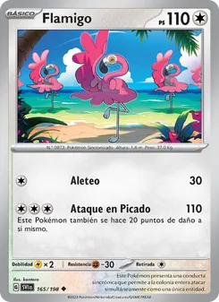 Carta Flamigo de la expansión Escarlata y Púrpura, número 165/198